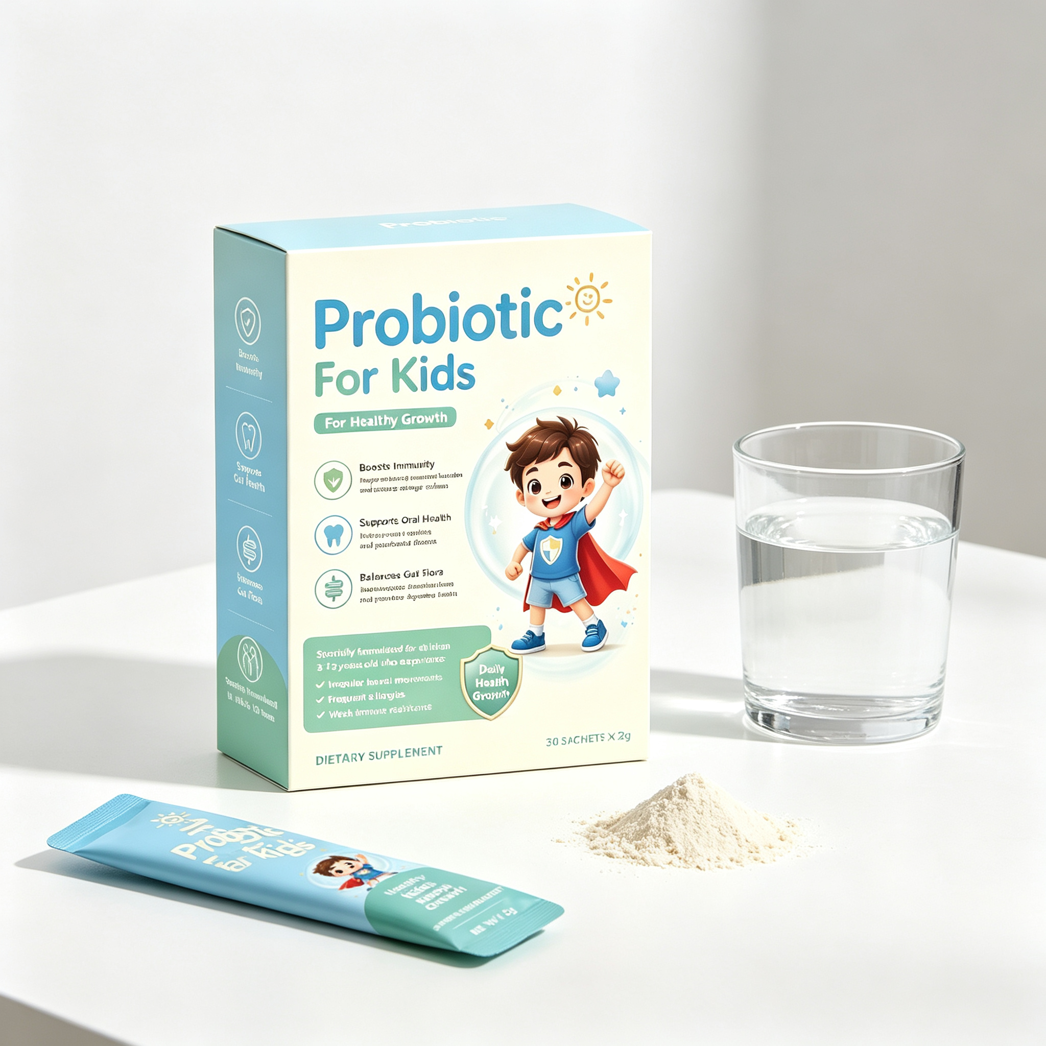 Kids Probiotic Supplements for Gut Health, Immune Support and Digestive Balance, Specially Formulated for Children Ages 3-12